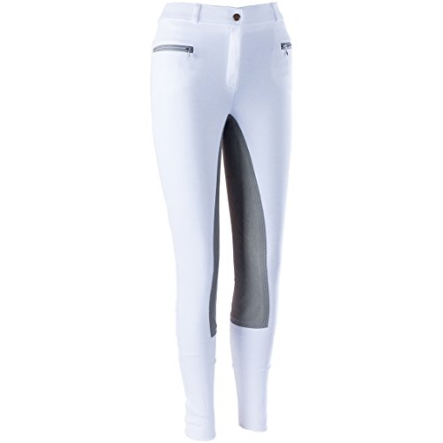Hkm Pantalones de equitación para Mujer de Reiterladen24, 4057052197987, Color Blanco y Gris, Talla 46