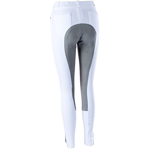 Hkm Pantalones de equitación para Mujer de Reiterladen24, 4057052197987, Color Blanco y Gris, Talla 46