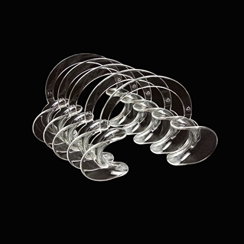 HMILYDYK Boquillas de repuesto en forma de C retractores de mejillas para protector bucal Juego o odontología - Abrebocas dentales transparentes, 15 unidades, tamaño M (120 x 80 x 20 mm)