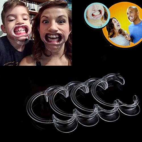 HMILYDYK Boquillas de repuesto en forma de C retractores de mejillas para protector bucal Juego o odontología - Abrebocas dentales transparentes, 15 unidades, tamaño M (120 x 80 x 20 mm)