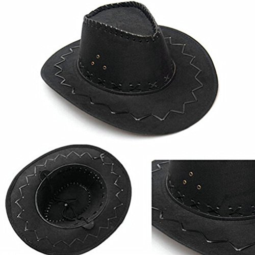 HMILYDYK Sombrero de vaquero del salvaje oeste con ala ancha, accesorio para disfraz