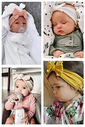 Hocaies Vendas del bebé Hairband de los bebés recién Nacidos Diademas de bebé anchas con lazo Diadema Elástica Niñas Banda Para Cabeza Bebe Accesorio Bebe Niñas Recien Nacida (5 Piezas - A)