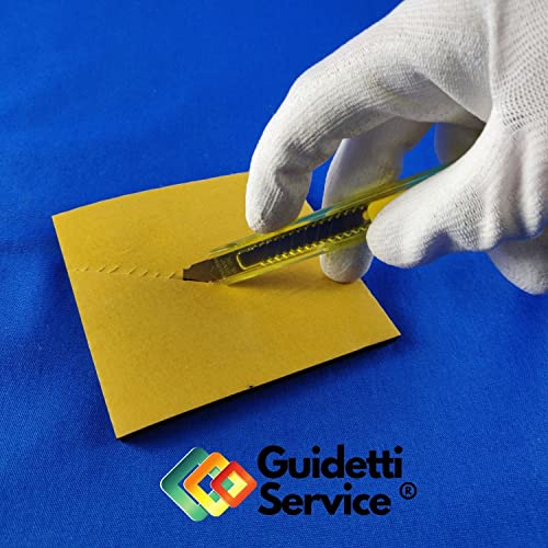 Hojas de neopreno adhesivo paquete de 3 unidades de color amarillo fabricado con goma FOLL NEP ® | hojas de neopreno | lámina de neopreno adhesiva (10 x 30 cm, 5 mm de grosor).