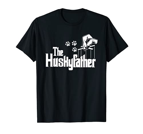 Hombre Husky-father Dog Dad Puppy Paw Print Funny Animal Lover Camiseta