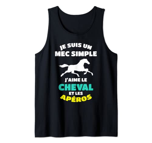Hombre Je Suis un Mec simple J'aime Le Cheval et Les Apéros caballo Camiseta sin Mangas