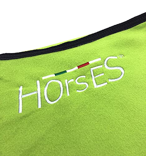 Horses, Manta Polar Para Caballos, Modelo Básico, Suave y Confortable, Ideal Para Transporte y Después del Trabajo, Talla XS-120cm A XXL-162cm, Disponible en Diferentes Colores (Verde Lima- 120 cm)