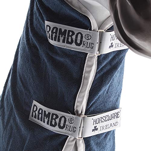 Horseware Rambo Dry Rug - Alfombra de baño, color azul marino y plateado