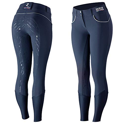 HORZE Pantalones de Montar con AsientoCompleto de Silicona para Mujer Nordic Performance, Azul, 36
