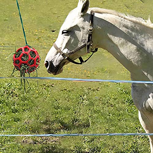 Houssem Pelota de golosinas para caballos, comedero de heno, juguete para colgar, juguete para caballos, establos, alivio del estrés