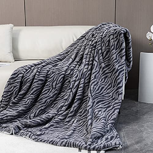 HoveeLuty Tirar Manta Manta De Tirar Manta Suave Microfibra Zebra Patrón De Peluche Sofá Sofá Cubierta Blue 130x160cm