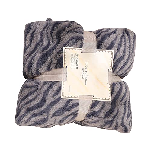 HoveeLuty Tirar Manta Manta De Tirar Manta Suave Microfibra Zebra Patrón De Peluche Sofá Sofá Cubierta Blue 130x160cm