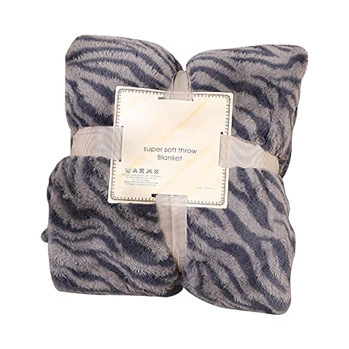 HoveeLuty Tirar Manta Manta De Tirar Manta Suave Microfibra Zebra Patrón De Peluche Sofá Sofá Cubierta Blue 130x160cm