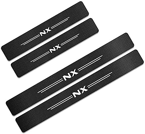 HOWWO 4 Piezas Fibra de Carbon Umbral Puerta Decoración Estribos, para Lexus NX Coche Pegatina Protector Accesorios Impermeable Protección Deumbral Pedal