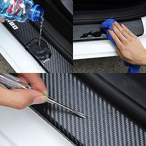 HOWWO 4 Piezas Fibra de Carbon Umbral Puerta Decoración Estribos, para Lexus NX Coche Pegatina Protector Accesorios Impermeable Protección Deumbral Pedal