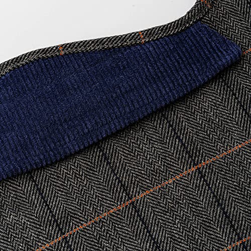HUGO & HUDSON HHTJ10002-M-45 - Chaqueta de Tweed (45 cm), Color Gris y Azul Marino