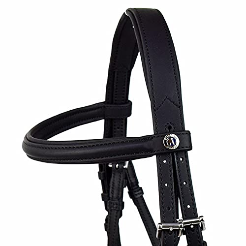 HUOFEIKE Caballo De Cuero Ecuestre Caza, Cuero Halter Halter con Banda De Nariz, Brida para Caballos Deporte Entrenamiento Web Reins Suministros Ecuestres