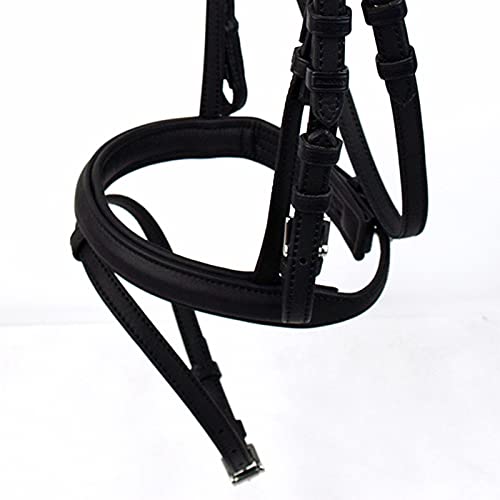 HUOFEIKE Caballo De Cuero Ecuestre Caza, Cuero Halter Halter con Banda De Nariz, Brida para Caballos Deporte Entrenamiento Web Reins Suministros Ecuestres