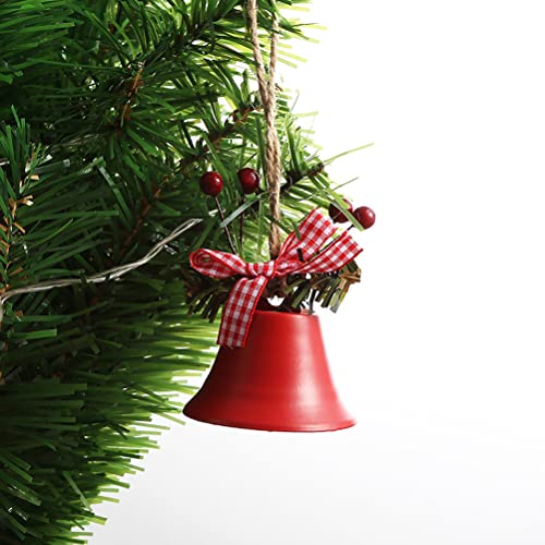 HUYWJ Paquete de 3 adornos de campana de Navidad con arco de cuadros de bayas colgantes para hacer campanillas de viento