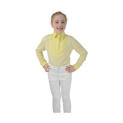 HyFASHION - Camisa de Manga Larga Infantil para competición hípica Modelo Dedham para niñas niños (Mediana (M)) (Amarillo)