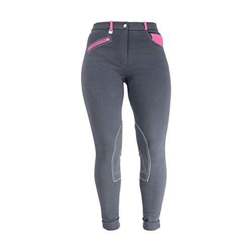 HyPERFORMANCE - Pantalón para Montura Estilo Vaquero para Mujer señora (76cm) (Rosa/Carbón)