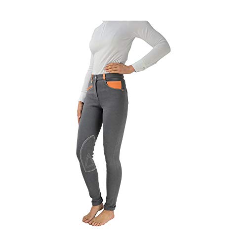 HyPERFORMANCE - Pantalón para Montura Estilo Vaquero para Mujer señora (76cm) (Rosa/Carbón)