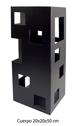 Imex El Zorro 10098 Juego para chimenea, cuadrado (inox, 50 x 20 x 20 cm) útiles color negro