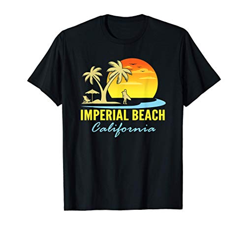 Imperial Beach California Sunset Palm Trees Ocean Camiseta