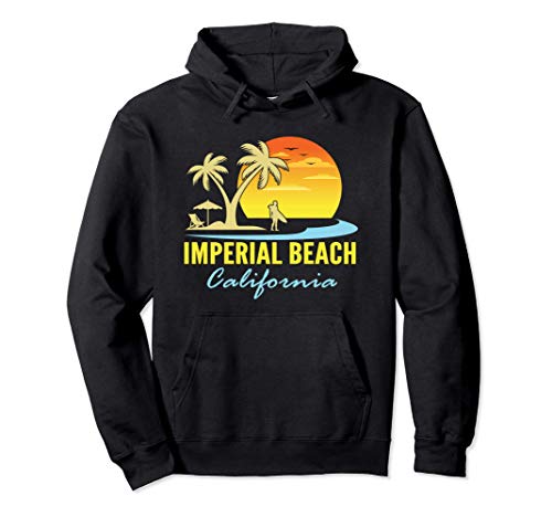 Imperial Beach California Sunset Palm Trees Ocean Sudadera con Capucha