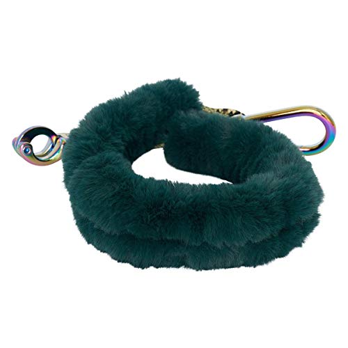 Imperial Riding IRH Shiny Snake - Cuerda de enganche para remolque con piel sintética, gancho de pánico + mosquetón (120 cm), color verde esmeralda