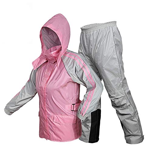 Impermeable impermeable para traje de lluvia, poncho con sello de lluvia para montar a caballo, antitormentas, lluvia dividida (color: rosa, tamaño: mediano)