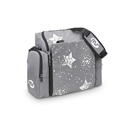 Innovaciones MS 1332 - Booster Bag Stars - Trona De Viaje Portátil, Asiento De Bebés Blando Y Acolchado, Portátil. Convertible En Mochila 2 En 1, Unisex, gris