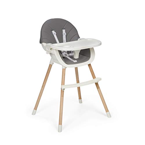 Innovaciones MS 2040 - Trona Para Bebe Mika, Convertible En Silla - 2 En 1 - Doble Bandeja, Evolutiva Y Segura, Unisex, color Gris, 3000 g