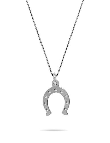 inSCINTILLE Simboli Preziosi - Collar con herradura de caballo de plata rodiada 925