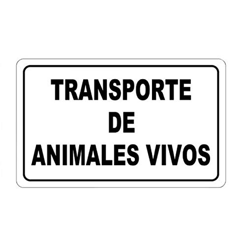 INSPROVET Placa Señalización en Aluminio Transporte Animales Vivos (33 x 19,5 cm)