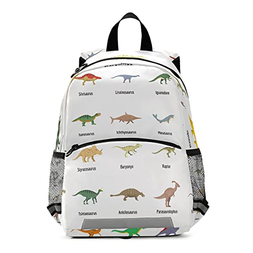 ISAOA Mochila con riendas para niños y niñas, tipo de dinosaurio, mochila para niños, mochila para guardería, bolsa de viaje preescolar con clip para el pecho