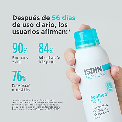 ISDIN Teen Skin Acniben Body Spray Corporal De Secado Rápido - Reducción de Granos Corporales - 150 ml.