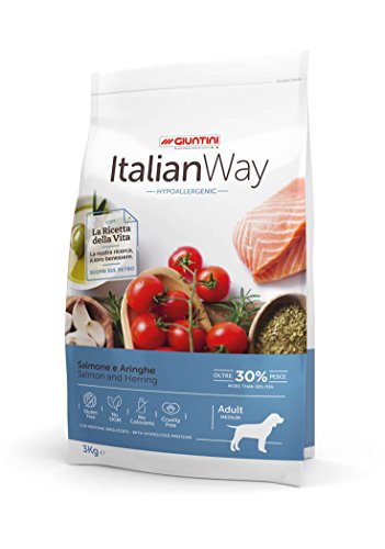 Italian Way Alimento para Perros hipoalergénico de salmón y arenques – Adult – Medium – 12 kg