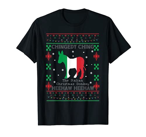 Italiano Navidad Burro Italia Feo Navidad Suéter Navidad Navidad Camiseta