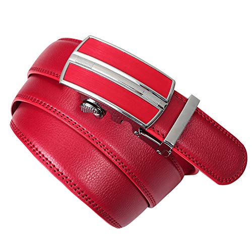 ITIEZY Cinturón Cuero para Hombres, Cinturones de Piel Diseñado con Hebilla Automática de 125 cm de Longitud
