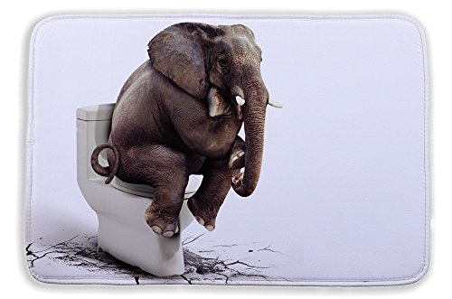 izielad Elefante en el baño Alfombra de baño Alfombra de baño Lavable para el baño del Piso Dormitorio Sala de Estar 15.7x23.6 Inch 40x60CM