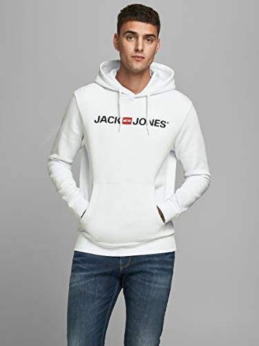 Jack & Jones Jjecorp Old Logo-Sudadera con Capucha, Blanco, S para Hombre