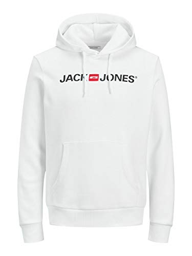 Jack & Jones Jjecorp Old Logo-Sudadera con Capucha, Blanco, S para Hombre