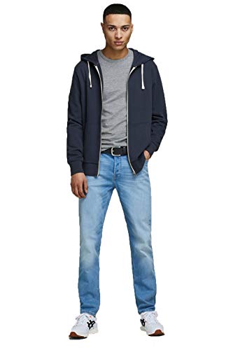 Jack & Jones Jjeholmen Sweat Zip Hood Noos Sudadera, Azul (Navy Blazer), Large para Hombre