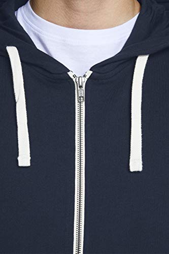 Jack & Jones Jjeholmen Sweat Zip Hood Noos Sudadera, Azul (Navy Blazer), Large para Hombre