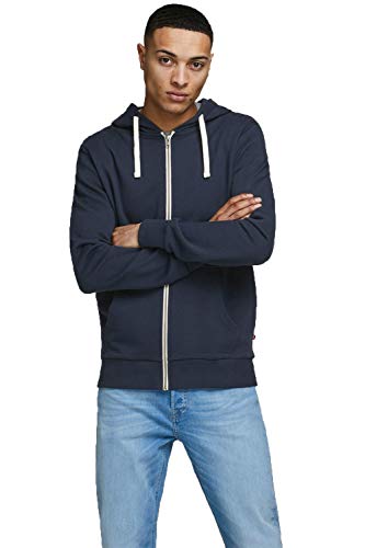 Jack & Jones Jjeholmen Sweat Zip Hood Noos Sudadera, Azul (Navy Blazer), Large para Hombre