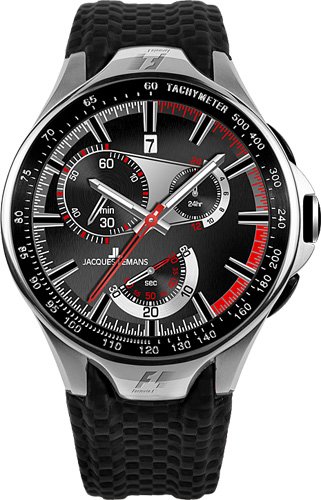 JACQUES LEMANS Formula 1 F-5026 Monte Carlo SL A- - Reloj de Mujer de Cuarzo, Correa de Otro Material Color Negro (con cronómetro)