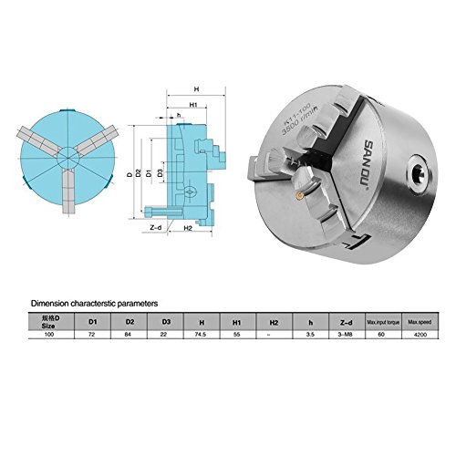 Jadpes Portabrocas de Torno Portabrocas de centrado automático Portabrocas de centrado automático de 3 mordazas Torno de Metal Portabrocas Piezas de Torno de portabrocas, Portabr