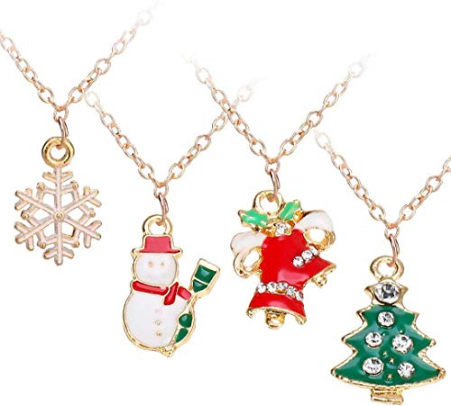 JAHEMU Colgantes de Navidad Mujer Oro Navideños Encantos Christmas Pendants Charms Dijes para Bisutería Pendientes Pulsera Collar DIY Manualidades Decoración de Navidad 38 piezas