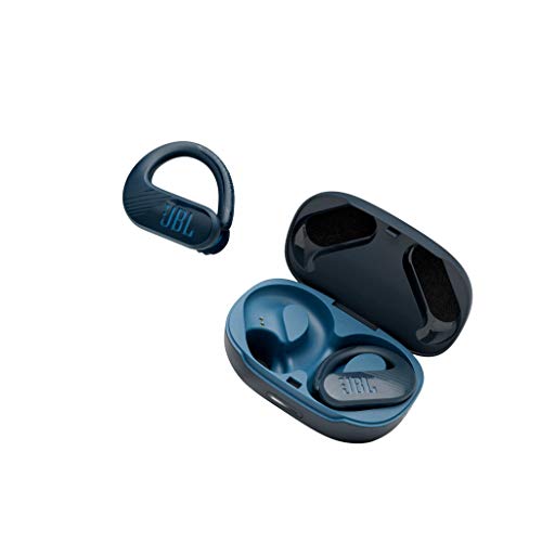 JBL Endurance PEAK II Auriculares In Ear con Bluetooth para Entrenar, resistentes al agua IPX7, con micrófono y manos libres, batería de hasta 30h con el estuche de carga, color azul