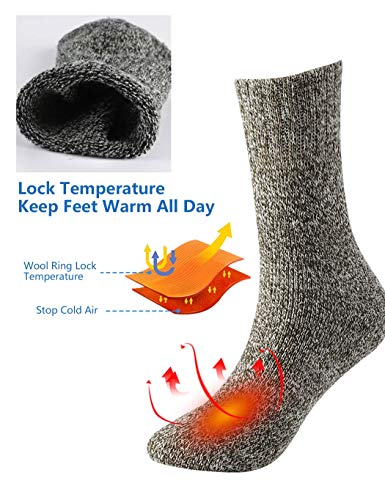 Jeasona Medias de lana - grueso, térmico, cálido y acogedor - calcetines de arranque para el invierno para mujer [2.5-5] [negro]